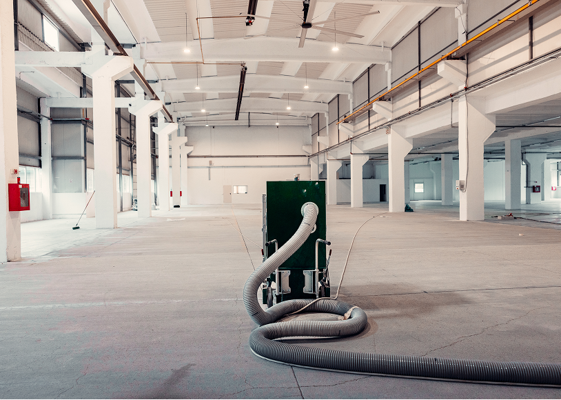 Spacious empty warehouse interior