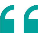 Opening quotation marks, teal color